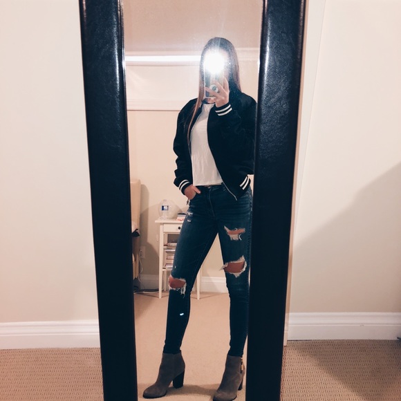 Black Bomber Jacket - Picture 2 of 2